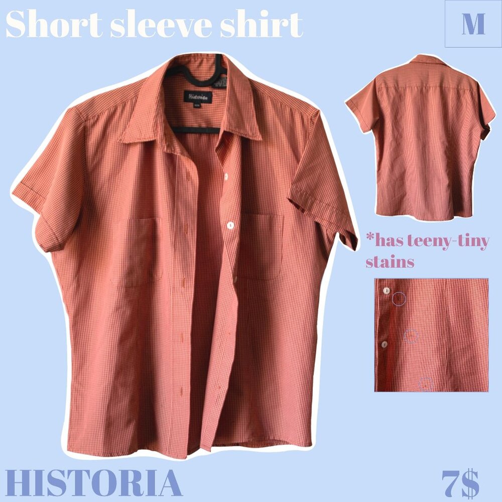 hort sleeve red checkred shirt